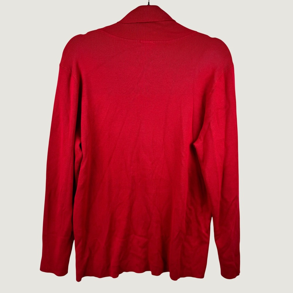 Chico's Turtleneck Sweater 3 Womens XL Red Office Classic Layering Holiday Cozy - Picture 2 of 11